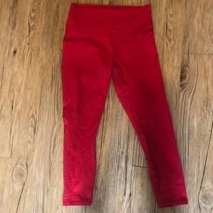 Fabletics red power hold leggings